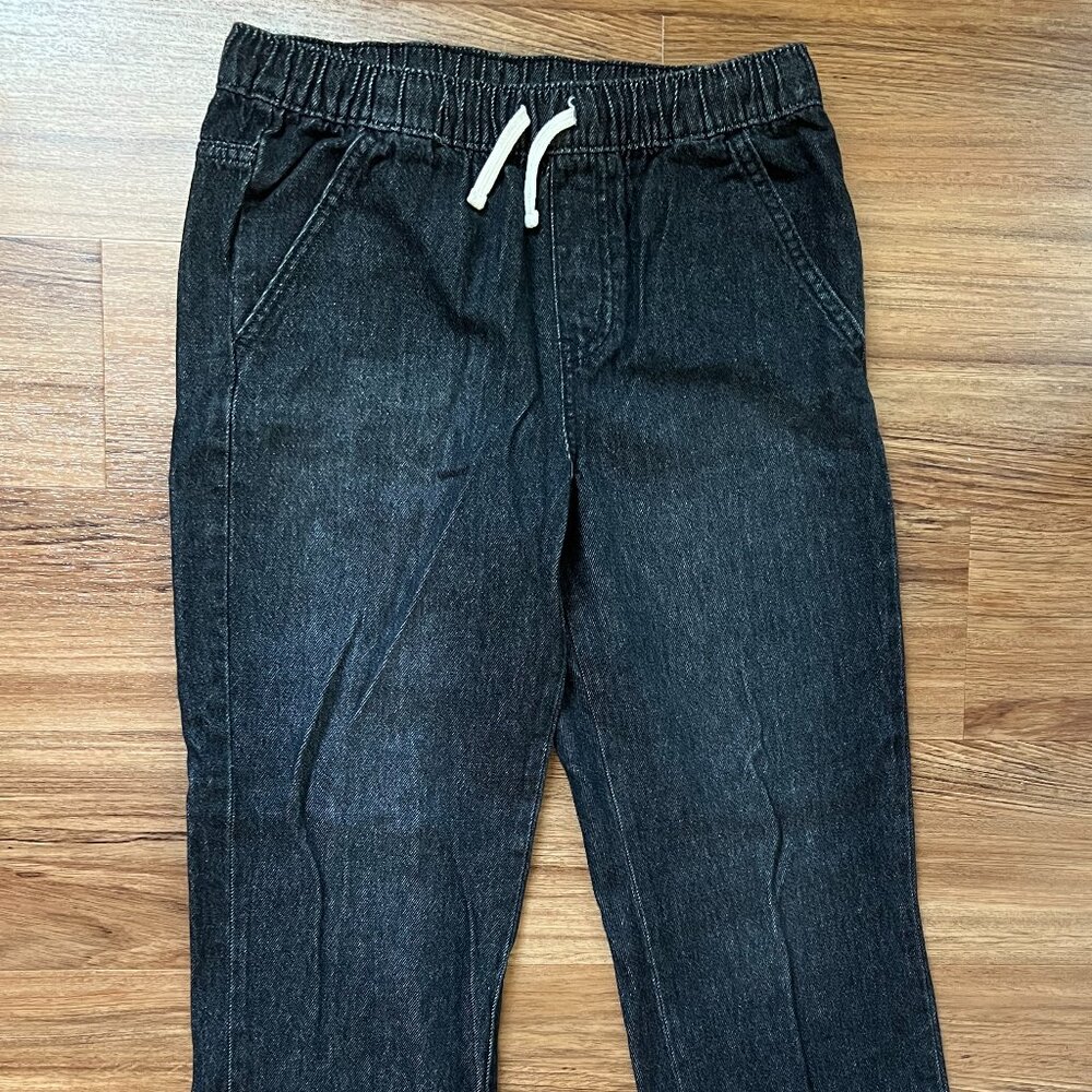 Straight Cut Black Drawstring Jeans